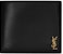 Saint Laurent Tiny Cassandre East/West Bifold Wallet In Shiny Leather Black