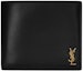 Buy Saint Laurent Tiny Cassandre East/West Bifold Wallet In Shiny Leather Black