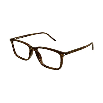 SAINT LAURENT Tortoiseshell Irregular Acetate Optical Glasses for Men. SL645F002