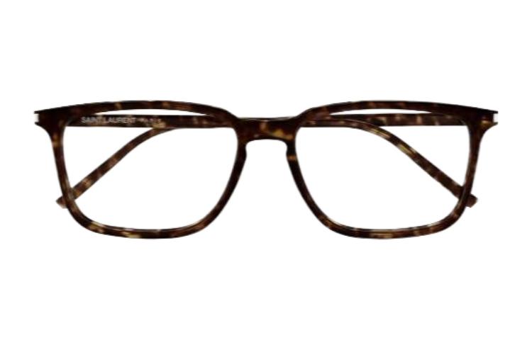 Lookbook SAINT LAURENT 男士玳瑁色不規則醋酸板材光學眼鏡 SL645F002