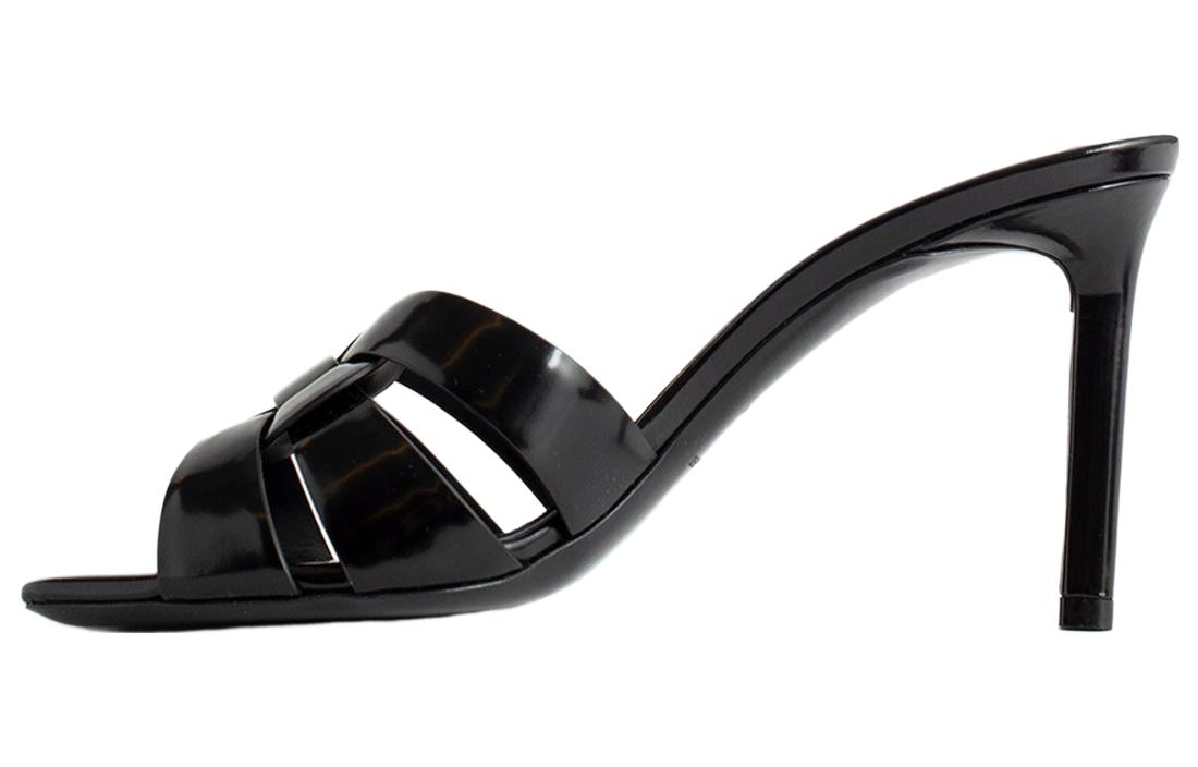Saint Laurent Tribute Leather Mules 'Black Glacé' 669431AAAZY1000