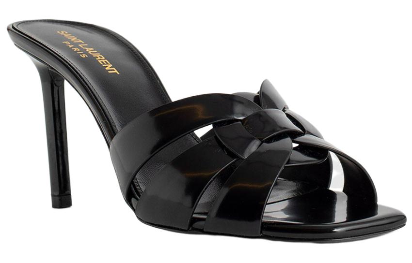 Order Saint Laurent Tribute Leather Mules 'Hitam Glacé' 669431AAAZY1000