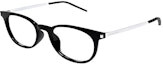 Order 생로랑 투톤 비대칭 안경 유니섹스 블랙 SL 683/F 001