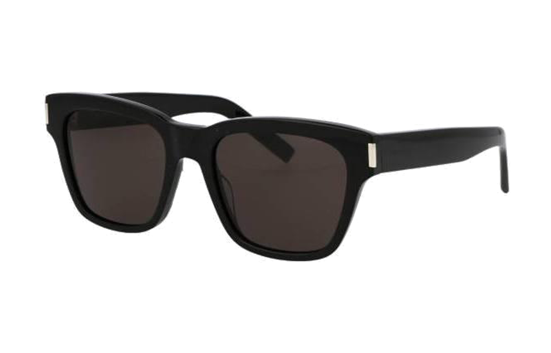 Saint Laurent Unisex Black Irregular Acetate Sunglasses with Logo Detail. SL560001