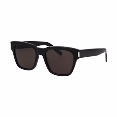 Saint Laurent Unisex Black Irregular Acetate Sunglasses with Logo Detail. SL560001