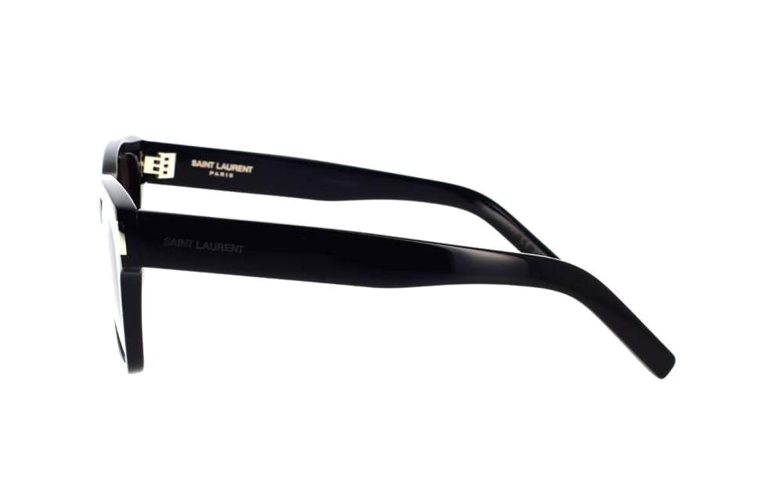 Shop Saint Laurent Kacamata Hitam Unisex Acetate Tak Beraturan dengan Detail Logo. SL560001