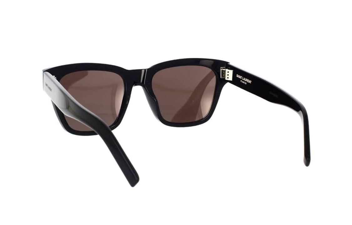 Purchase Saint Laurent Kacamata Hitam Unisex Acetate Tak Beraturan dengan Detail Logo. SL560001