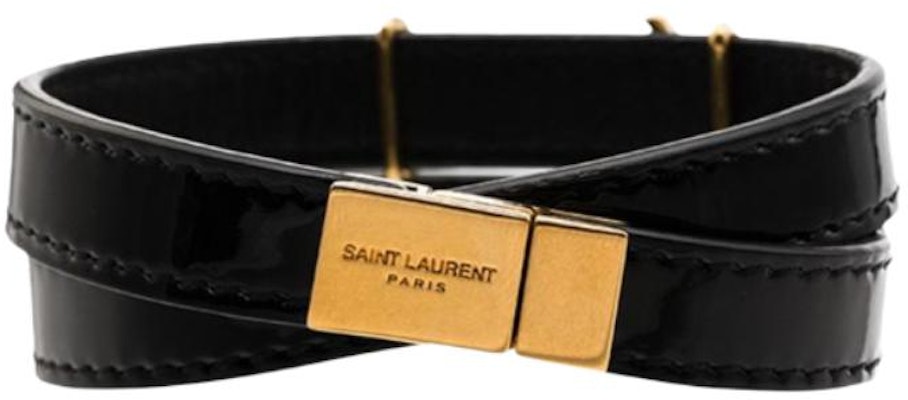 SAINT LAURENT 情侣黑色漆皮手链 AHG0J1000 Lookbook SAINT LAURENT 情侣黑色漆皮手链 AHG0J1000