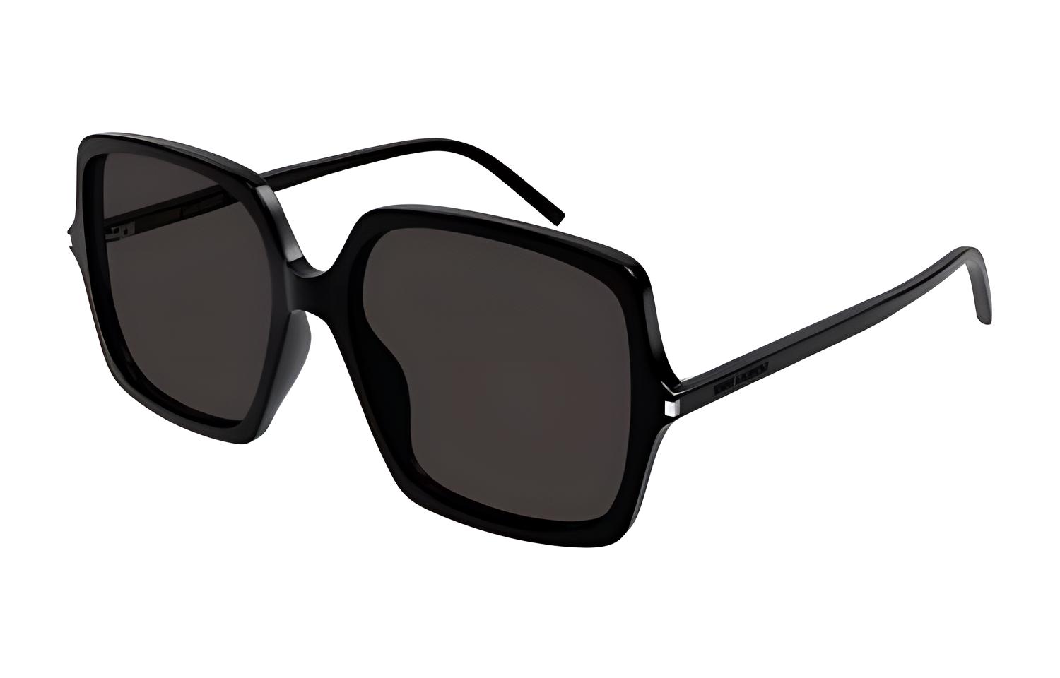 Saint Laurent Unisex Black Sunglasses with Side Logo and Irregular Frame Design SL591001