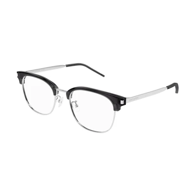 SAINT LAURENT Unisex Butterfly Black Optical Glasses with Logo Detail. SL649F