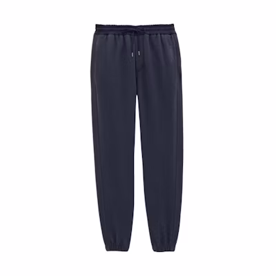 SAINT LAURENT Unisex Fleece Sweatpants Embroidered Drawstring Joggers Blue 778059Y36SW4140