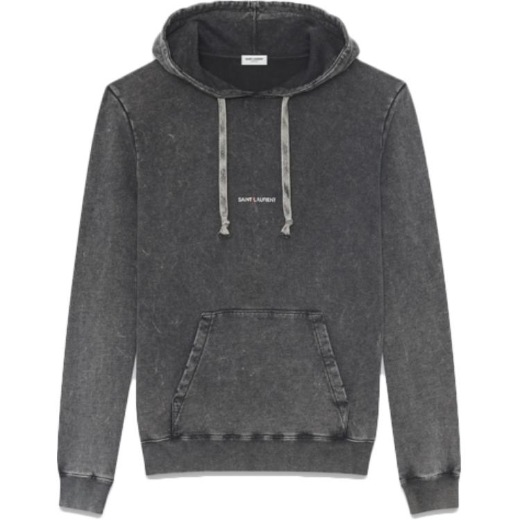 Saint Laurent Unisex Gray Vintage Logo Print Hoodie 500648YB2MF1059