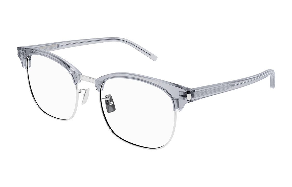 SAINT LAURENT Unisex Grey Irregular Optical Glasses with Logo Temples. SL104003 圖 3