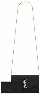 Saint Laurent Uptown Chain Wallet Grain de Poudre Black Buy Saint Laurent Uptown Chain Wallet Grain de Poudre Black