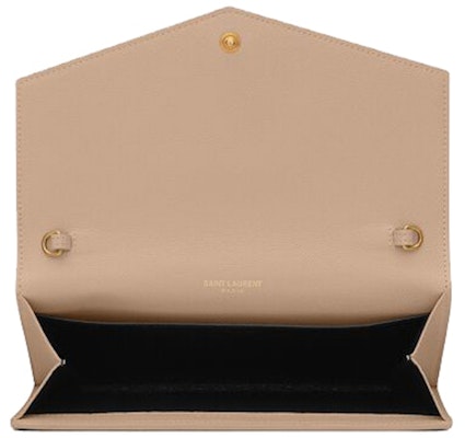 Saint Laurent Uptown Chain Wallet Grain De Poudre Dark Beige Lookbook Saint Laurent Uptown Chain Wallet Grain De Poudre Dark Beige