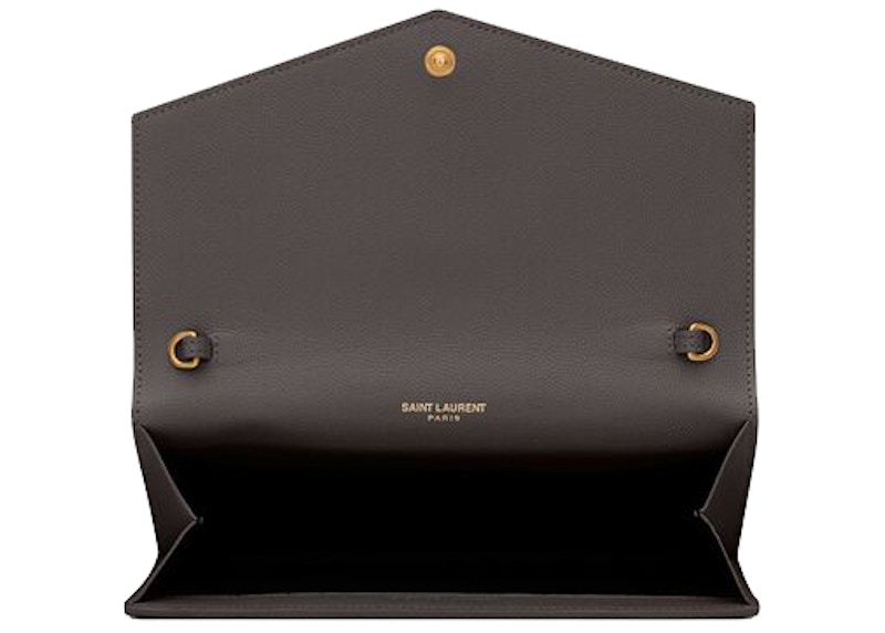 Lookbook 圣罗兰Uptown链条钱包粗麻面Pebble