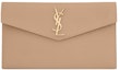 Buy Saint Laurent Uptown Pouch Grain de Poudre Embossed Dark Beige