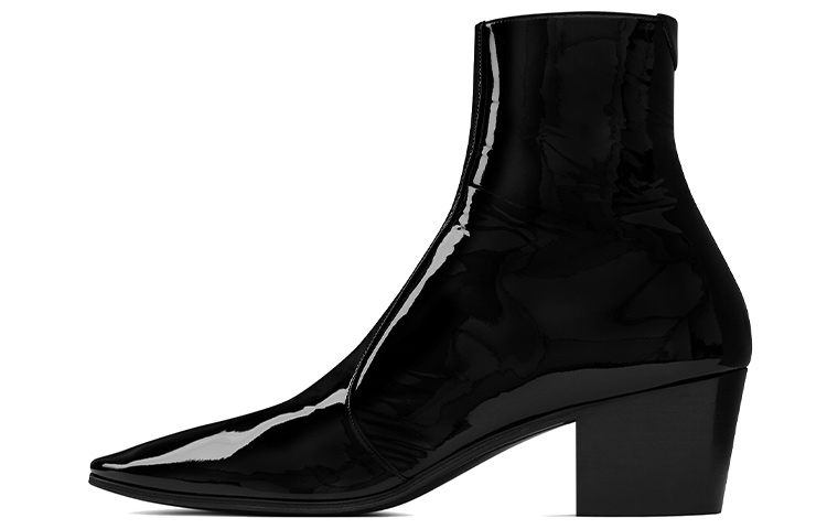 Saint Laurent Vassili Zip Boot 'Black Patent Leather' 66762007R001000