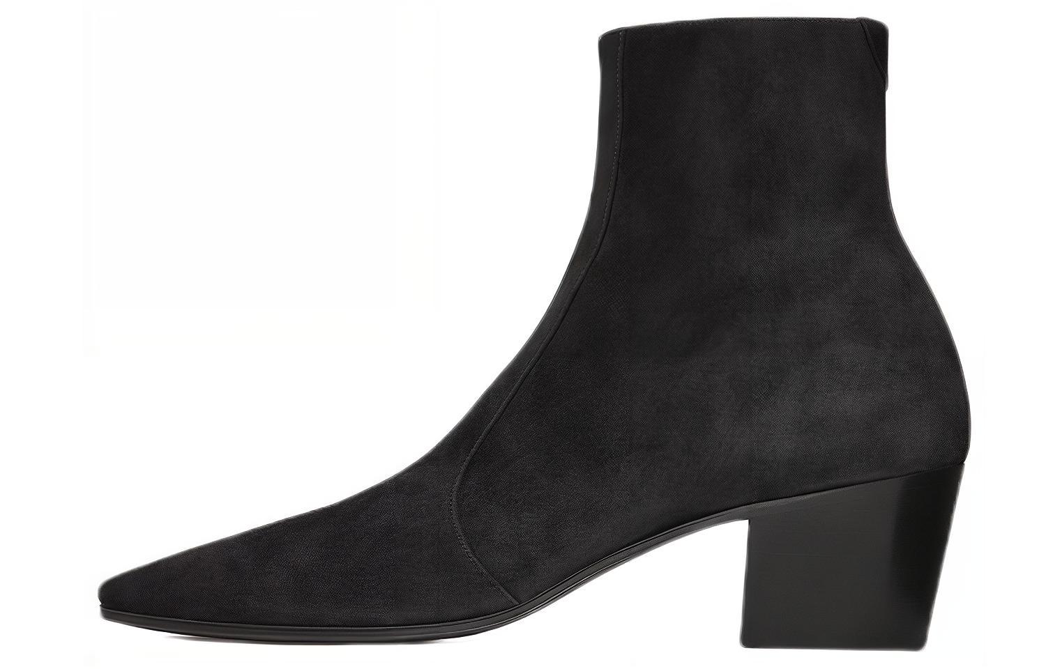 Saint Laurent Vassili Zip Boots 'Black Suede' 66762027D001000
