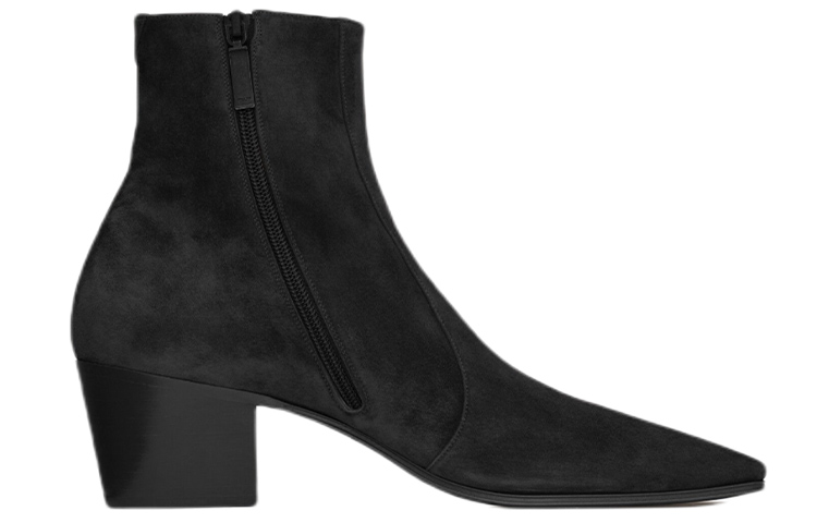Order Botas Saint Laurent Vassili con Cierre 'Negro Ante' 66762027D001000
