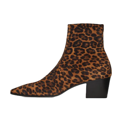 Saint Laurent Vassili Zip Boots 'Leopard Print Brown'