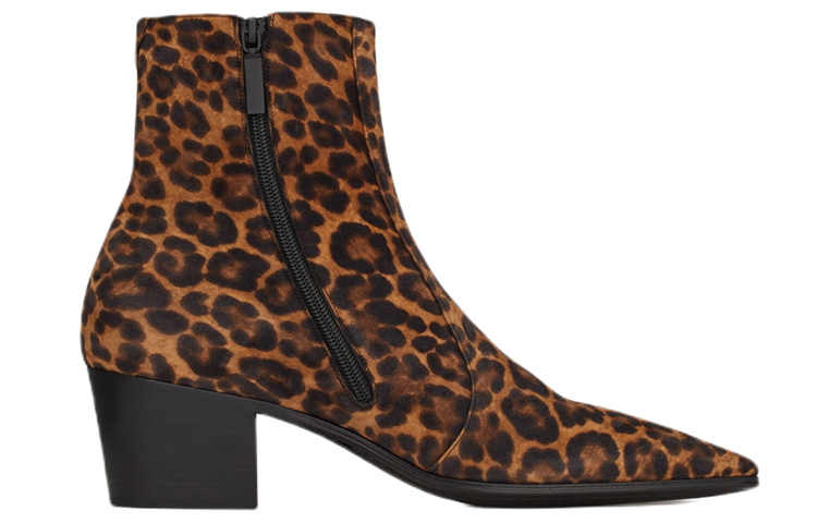 Order サンローラン ヴァシリ ジップブーツ "レオパード" 6676201FL002198