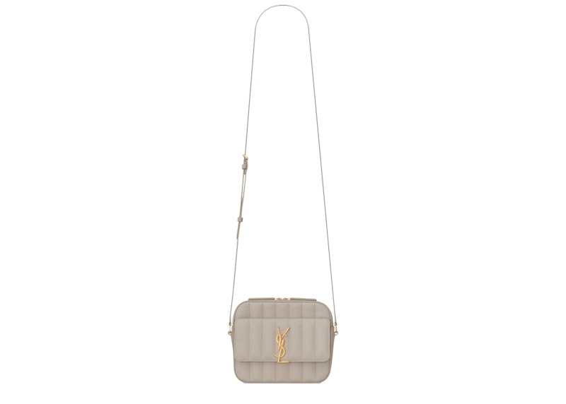 Saint Laurent Vicky Camera Bag Quilted Lambskin Gold-tone Ivory