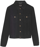 SAINT LAURENT Washed Denim Zip-Up Jacket Black 597085YF8991220 SAINT LAURENT Washed Denim Zip-Up Jacket Black 597085YF8991220