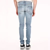 Purchase Saint Laurent Jeans Slim Fit Biru Denim Lusuh Distressed 527389YJ5074568