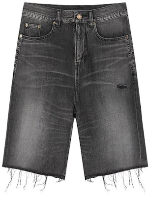 SAINT LAURENT Washed Fringe Buttoned Denim Shorts Mens Black 551367YC8571160 Buy SAINT LAURENT Washed Fringe Buttoned Denim Shorts Mens Black 551367YC8571160