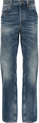 SAINT LAURENT Washed Straight-Leg Button Casual Jeans Blue 757190Y09XB5069 Buy SAINT LAURENT Washed Straight-Leg Button Casual Jeans Blue 757190Y09XB5069