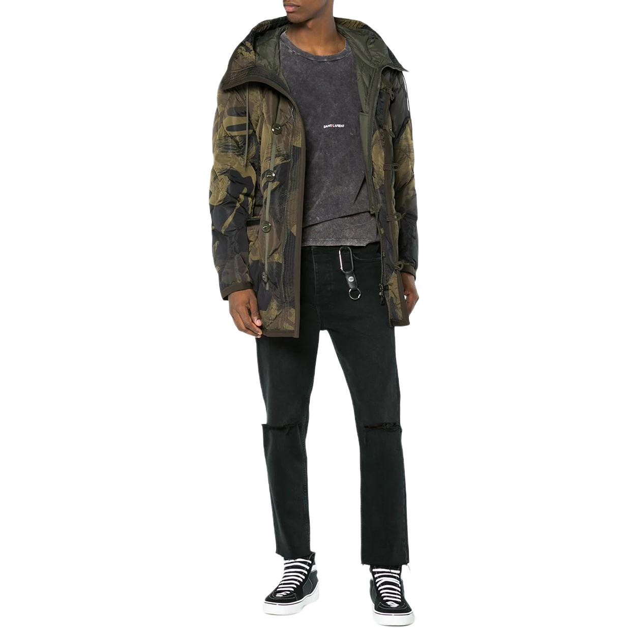 Shop 圣罗兰复古水洗灰色男女同款LogoT恤 498281YB2LO1059