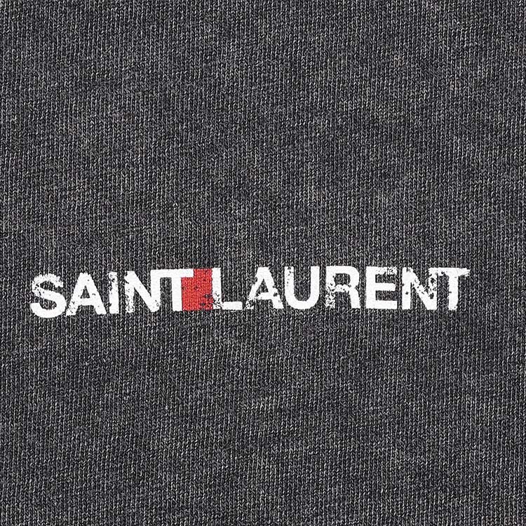 Sizing 圣罗兰复古水洗灰色男女同款LogoT恤 498281YB2LO1059