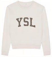 Saint Laurent White Crewneck Sweatshirt with Logo Print 666979Y36IP9766 Saint Laurent White Crewneck Sweatshirt with Logo Print 666979Y36IP9766