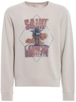 SAINT LAURENT White Letter Printed Crewneck Long Sleeve Sweatshirt Men 557556-YBDW2-9721 SAINT LAURENT White Letter Printed Crewneck Long Sleeve Sweatshirt Men 557556-YBDW2-9721