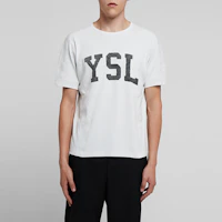Lookbook SAINT LAURENT 白色標誌圓領短袖T恤 667856Y36JG9766