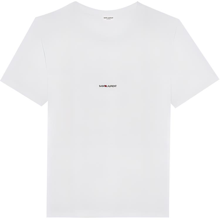 Saint Laurent White Logo Print Unisex Couples Tee 464572YB2DQ9000