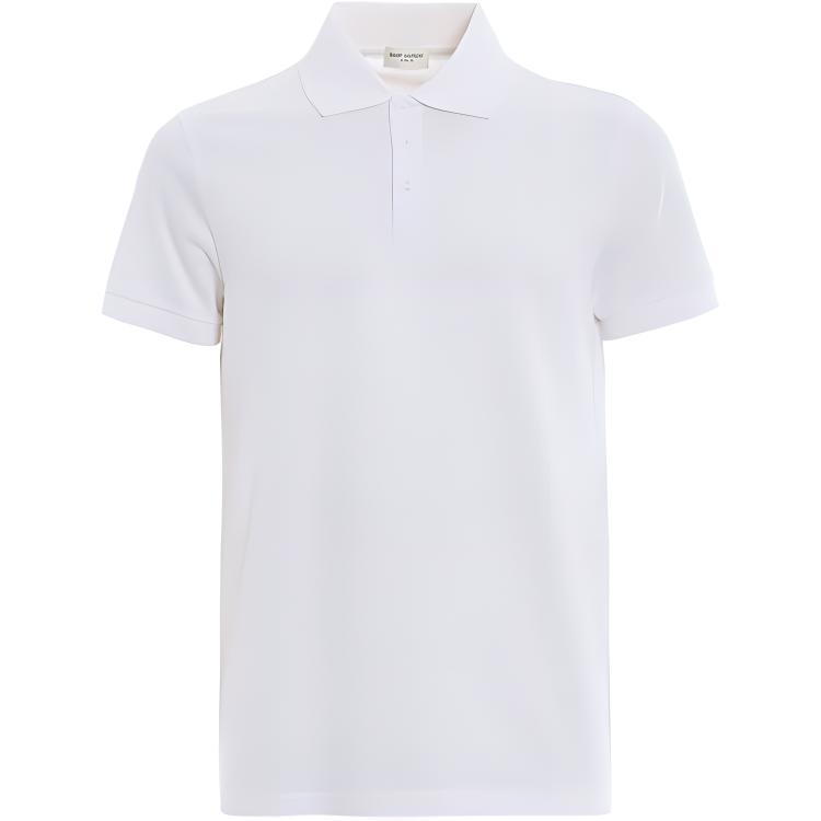 Saint Laurent White Polo Shirt with Small Embroidery 554052YB2OC9000