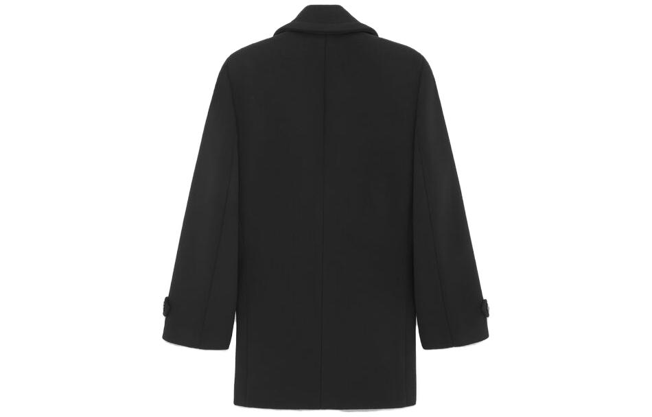 SAINT LAURENT Wool Peacoat Double-Breasted Jacket Men’s Black 753137Y060R1005 圖 3