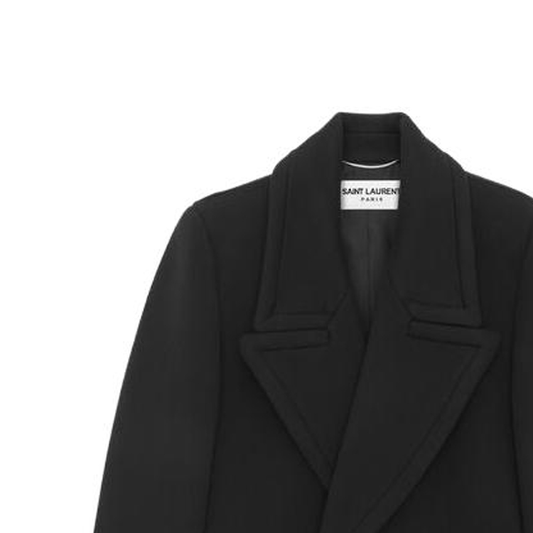 SAINT LAURENT Wool Peacoat Double-Breasted Jacket Men’s Black 753137Y060R1005 圖 4