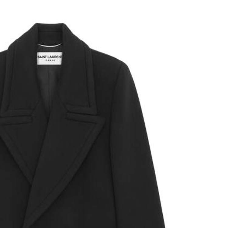 SAINT LAURENT Wool Peacoat Double-Breasted Jacket Men’s Black 753137Y060R1005 圖 5