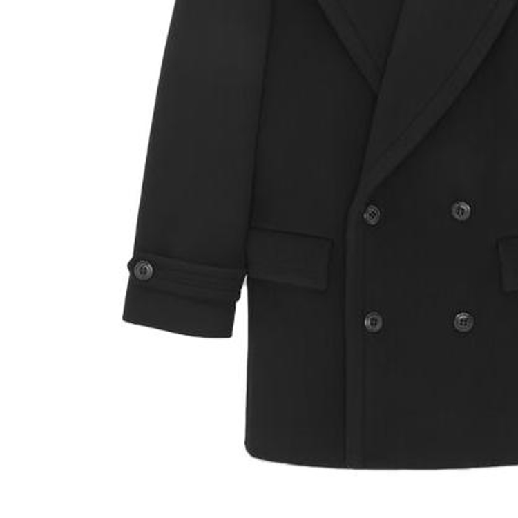 SAINT LAURENT Wool Peacoat Double-Breasted Jacket Men’s Black 753137Y060R1005 圖 7
