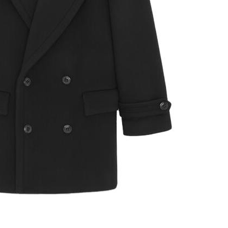 SAINT LAURENT Wool Peacoat Double-Breasted Jacket Men’s Black 753137Y060R1005 圖 8