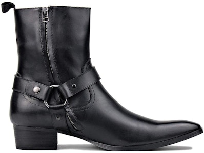 聖羅蘭 皮革 拉鍊圓頭時尚 短靴 男款 黑色 Order 聖羅蘭 皮革 拉鍊圓頭時尚 短靴 男款 黑色