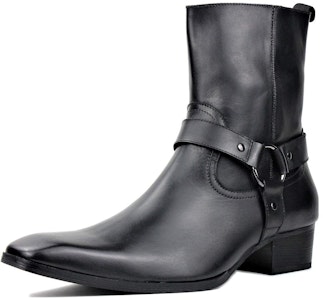 聖羅蘭 皮革 拉鍊圓頭時尚 短靴 男款 黑色 Lookbook 聖羅蘭 皮革 拉鍊圓頭時尚 短靴 男款 黑色