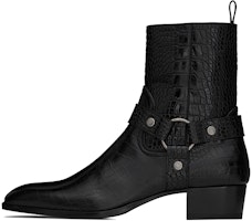 Saint Laurent Wyatt 'Black Croc Embossed' 60351506A001000 Saint Laurent Wyatt 'Black Croc Embossed' 60351506A001000