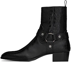 Saint Laurent Wyatt 'Black Croc Embossed' 60351506A001000 Saint Laurent Wyatt 'Black Croc Embossed' 60351506A001000