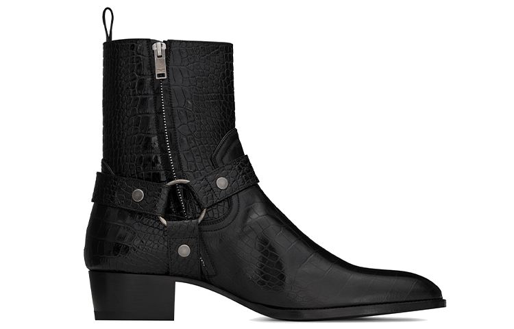 Order Saint Laurent Wyatt 'Black Croc Embossed' 60351506A001000