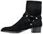 Saint Laurent Wyatt 'But Kasut Tumit Hitam Suede Hujung Tajam Buku Lali' 6035151Y2001000