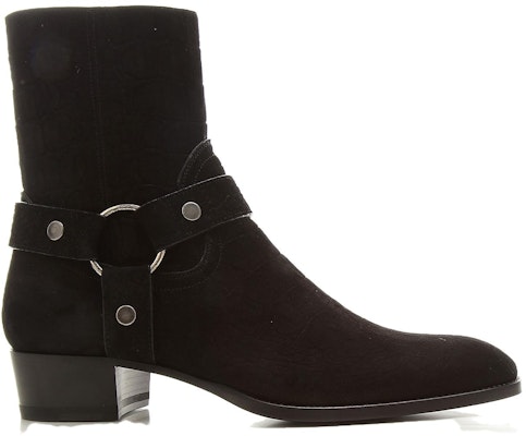 Saint Laurent Wyatt 'Black Suede Pointed Toe Block Heel Ankle Boot' 6035151Y2001000 Order Saint Laurent Wyatt 'Black Suede Pointed Toe Block Heel Ankle Boot' 6035151Y2001000